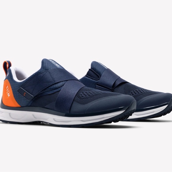 Navy and Orange Athletic Men's Shoes - Picture 1 of 8